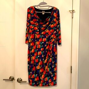 Anne Klein dress, beautiful bright colors, fully lined.